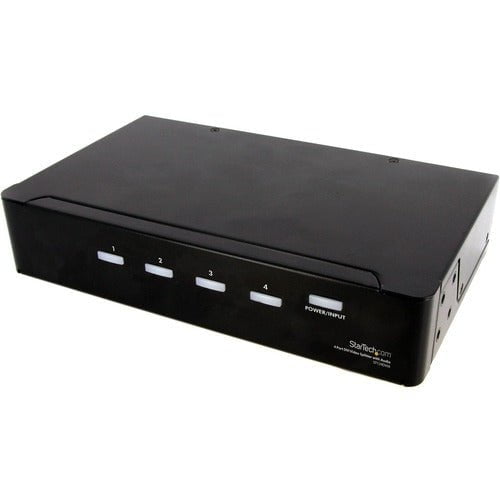 StarTech.com 4 Port DVI Video Splitter with Audio - 1920 x 1200 - 10 m Maximum Operating Distance - Audio Line In - Audio Line Out - DVI In - DVI Out - Aluminium - TAA Compliant IM1615894