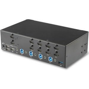 StarTech.com 4 Port HDMI KVM Switch - 4K 30Hz - Dual Display - 4 Computer(s) - 1 Local User(s) - 3840 x 2160 - 10 x USB - 10 x HDMI - Rack-mountable, Desktop - TAA Compliant IM4187650