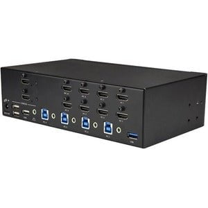 StarTech.com 4 Port HDMI KVM Switch - 4K 30Hz - Dual Display - 4 Computer(s) - 1 Local User(s) - 3840 x 2160 - 10 x USB - 10 x HDMI - Rack-mountable, Desktop - TAA Compliant IM4187650
