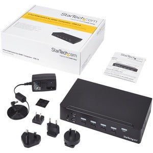 StarTech.com 4-Port HDMI KVM Switch - USB 3.0 - 1080p - 4 Computer(s) - 1 Local User(s) - 1920 x 1080 - 11 x USB - 5 x HDMI - Rack-mountable, Desktop - 1U - TAA Compliant IM3302466