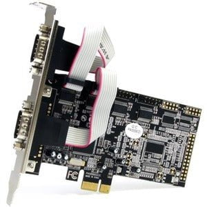 StarTech.com 4 Port Native PCI Express RS232 Serial Adapter Card with 16550 UART - 1 Pack - Dual-profile Plug-in Card - PCI Express x1 - PC - 4 x Number of Serial Ports External IM2902519