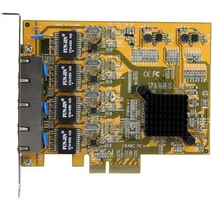 StarTech.com 4-Port PCIe Gigabit Network Adapter Card - PCI Express x4 - 250 MB/s Data Transfer Rate - Realtek RTL8111G - 4 Port(s) - 4 - Twisted Pair - 10/100/1000Base-T - Plug-in Card - TAA Compliant IM3072298
