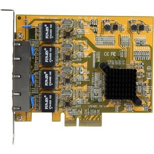 StarTech.com 4-Port PCIe Gigabit Network Adapter Card - PCI Express x4 - 250 MB/s Data Transfer Rate - Realtek RTL8111G - 4 Port(s) - 4 - Twisted Pair - 10/100/1000Base-T - Plug-in Card - TAA Compliant IM3072298