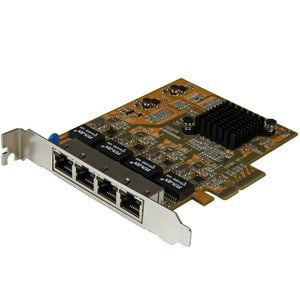 StarTech.com 4-Port PCIe Gigabit Network Adapter Card - PCI Express x4 - 250 MB/s Data Transfer Rate - Realtek RTL8111G - 4 Port(s) - 4 - Twisted Pair - 10/100/1000Base-T - Plug-in Card - TAA Compliant IM3072298