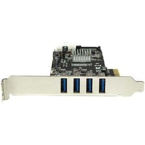 StarTech.com 4 Port PCIe USB Card - Add four USB 3.0 ports with four independent channels, LP/SATA power, and charging support to your PC through a PCI Express slot - 4 Port PCIe SuperSpeed USB 3.0 Card w/ 4 Dedicated 5Gbps Channels - UASP - SATA/LP4 - Qu IM2552329