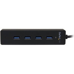 StarTech.com 4 Port Portable SuperSpeed USB 3.0 Hub with Built-in Cable - 5Gbps - Add four external USB 3.0 ports to your notebook or Ultrabook™ with a slim, portable hub - Four Port External USB 3 Hub with Built-in Cable - 4Port Mini USB Hub - 4 Port USB IM2463152