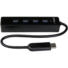 StarTech.com 4 Port Portable SuperSpeed USB 3.0 Hub with Built-in Cable - 5Gbps - Add four external USB 3.0 ports to your notebook or Ultrabook™ with a slim, portable hub - Four Port External USB 3 Hub with Built-in Cable - 4Port Mini USB Hub - 4 Port USB IM2463152