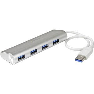 StarTech.com 4 Port Portable USB 3.0 Hub with Built-in Cable - 5Gbps - Aluminum and Compact USB Hub - USB - External - 4 USB Port(s) - 4 USB 3.0 Port(s) IM3116954