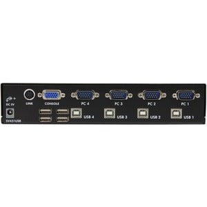 StarTech.com 4 Port Professional VGA USB KVM Switch with Hub - 4 Computer(s) - 1 Local User(s) - 1920 x 1440 - 8 x USB5 x VGA - Rack-mountable, Desktop - 1U - TAA Compliant IM2902543