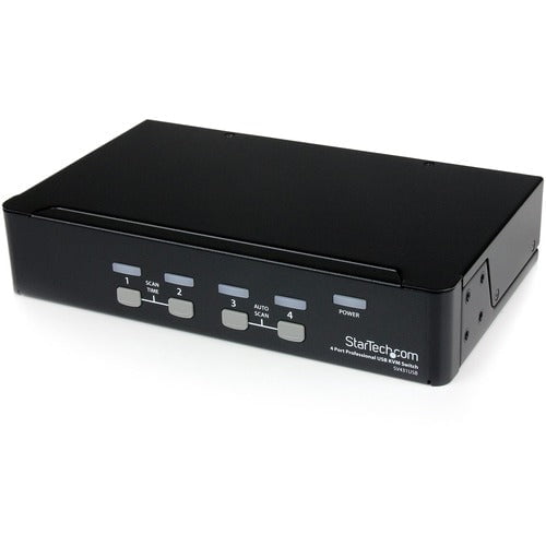 StarTech.com 4 Port Professional VGA USB KVM Switch with Hub - 4 Computer(s) - 1 Local User(s) - 1920 x 1440 - 8 x USB5 x VGA - Rack-mountable, Desktop - 1U - TAA Compliant IM2902543