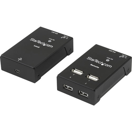 StarTech.com 4 Port USB 2.0-Over-Cat5-or-Cat6 Extender - up to 130ft (40m)~ - 4 x USB - 50.29 m Extended Range - Steel - Black IM2901890