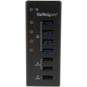 StarTech.com 4 Port USB 3.0 Hub plus 3 Dedicated USB Charging Ports (2 x 1A & 1 x 2A) - 5Gbps - Wall Mountable Metal Enclosure - USB - External - 7 USB Port(s) - 4 USB 3.0 Port(s) - PC, Mac IM2561435