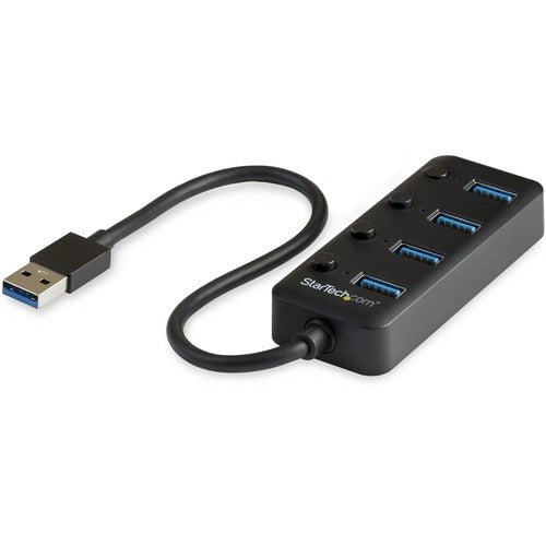 StarTech.com 4 Port USB 3.0 Hub - USB Type-A to 4x USB-A with Individual On/Off Port Switches - SuperSpeed 5Gbps USB 3.2 Gen 1 - Bus Power - USB - External - 4 USB Port(s) - 4 USB 3.0 Port(s) - UASP Support - Linux, PC IM4283767