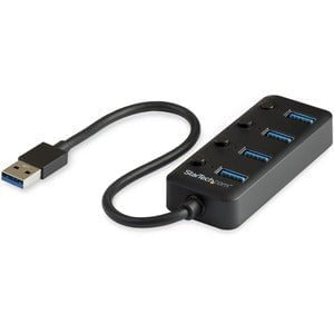 StarTech.com 4 Port USB 3.0 Hub - USB Type-A to 4x USB-A with Individual On/Off Port Switches - SuperSpeed 5Gbps USB 3.2 Gen 1 - Bus Power - USB - External - 4 USB Port(s) - 4 USB 3.0 Port(s) - UASP Support - Linux, PC IM4283767