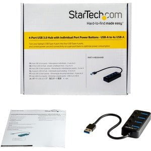 StarTech.com 4 Port USB 3.0 Hub - USB Type-A to 4x USB-A with Individual On/Off Port Switches - SuperSpeed 5Gbps USB 3.2 Gen 1 - Bus Power - USB - External - 4 USB Port(s) - 4 USB 3.0 Port(s) - UASP Support - Linux, PC IM4283767