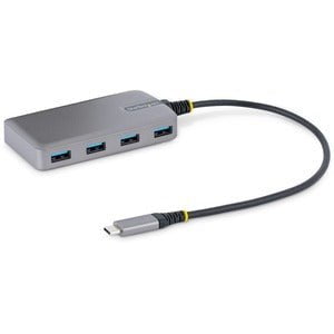 StarTech.com 4-Port USB-C Hub, 5Gbps, Bus Powered, 4x USB-A Ports, Optional Auxiliary Power, Portable USB Type-C Hub, 1ft/30cm Cable - Portable USB-C Expansion Hub for desktop/laptop computers - 4x USB-A ports - USB 3.2 Gen 1 5Gbps - Bus-powered dongle (1 IM5662042
