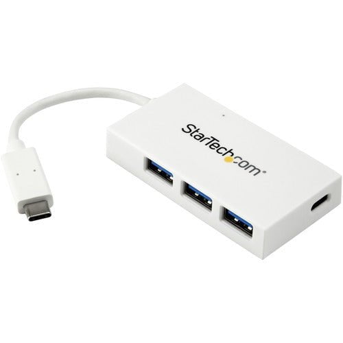 StarTech.com 4-Port USB-C Hub - USB-C to 1x USB-C and 3x USB-A - USB 3.0 Hub - White - USB Type C - External - 4 USB Port(s) - 4 USB 3.0 Port(s) - PC, Mac, Linux - TAA Compliant IM3695903