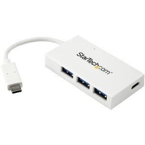StarTech.com 4-Port USB-C Hub - USB-C to 1x USB-C and 3x USB-A - USB 3.0 Hub - White - USB Type C - External - 4 USB Port(s) - 4 USB 3.0 Port(s) - PC, Mac, Linux - TAA Compliant IM3695903