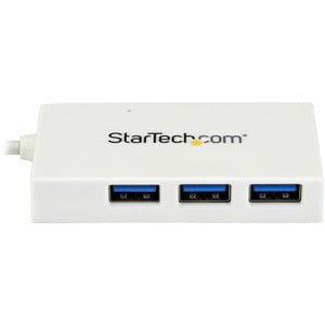 StarTech.com 4-Port USB-C Hub - USB-C to 1x USB-C and 3x USB-A - USB 3.0 Hub - White - USB Type C - External - 4 USB Port(s) - 4 USB 3.0 Port(s) - PC, Mac, Linux - TAA Compliant IM3695903
