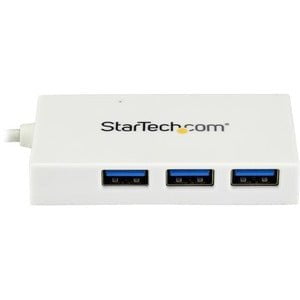 StarTech.com 4-Port USB-C Hub - USB-C to 1x USB-C and 3x USB-A - USB 3.0 Hub - White - USB Type C - External - 4 USB Port(s) - 4 USB 3.0 Port(s) - PC, Mac, Linux - TAA Compliant IM3695903