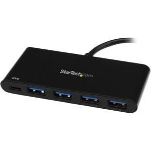StarTech.com 4-Port USB-C Hub with Power Delivery - USB-C to 4x USB-A - USB 3.0 Hub - USB Type C - External - 4 USB Port(s) - 4 USB 3.0 Port(s) - PC, Mac IM3648546