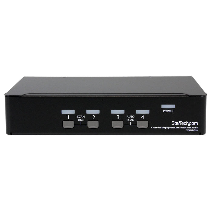 Startech.com 4 Port USB DisplayPort KVM Switch with Audio & USB 2.0 Hub DDSV431DPUA