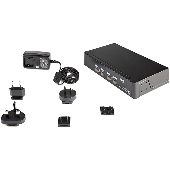 Startech.com 4 Port USB DisplayPort KVM Switch with Audio & USB 2.0 Hub DDSV431DPUA