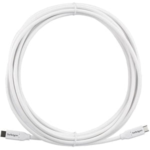 StarTech.com 4m 13 ft USB C to USB C Cable w/ 5A PD - M/M - White - USB 2.0 - USB-IF Certified - USB Type C Cable - USB C Charging Cable - USB C PD Cable - 4 m USB Data Transfer Cable for Notebook, MacBook, MacBook Pro, Wall Charger, Power Bank - First En IM4278242