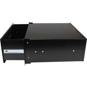 StarTech.com 4U Black Steel Storage Drawer for 19in Racks and Cabinets - 4U Black Sliding Rack Storage Drawer - 4U Rack Height x 401.32 mm Rack Width x 353.06 mm Rack Depth - Rack-mountable - Black - Steel - 25 kg Maximum Weight Capacity IM1822351