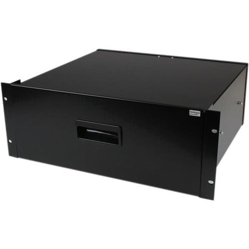 StarTech.com 4U Black Steel Storage Drawer for 19in Racks and Cabinets - 4U Black Sliding Rack Storage Drawer - 4U Rack Height x 401.32 mm Rack Width x 353.06 mm Rack Depth - Rack-mountable - Black - Steel - 25 kg Maximum Weight Capacity IM1822351