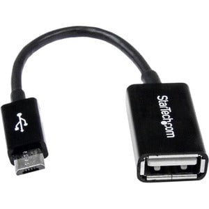 StarTech.com 5in Micro USB to USB OTG Host Adapter M/F - 12.70 cm USB Data Transfer Cable for Mouse, Keyboard, Cellular Phone, Tablet PC, Digital Text Reader - First End: 1 x 5-pin Micro USB 2.0 Type B - Male - Second End: 1 x 4-pin USB 2.0 Type A - Femal IM2356169