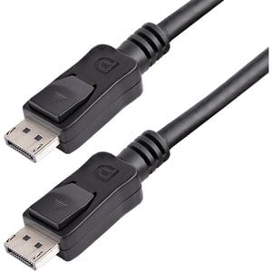 StarTech.com 5m (15ft) DisplayPort 1.2 Cable, 4K x 2K UHD VESA Certified DisplayPort Cable, DP Cable/Cord for Monitor, w/ Latches - 5 m DisplayPort A/V Cable for Audio/Video Device, Monitor, Projector, Workstation - First End: 1 x 20-pin DisplayPort 1.2 D IM1822995