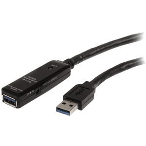 StarTech.com 5m USB 3.0 Active Extension Cable - M/F - 5 m USB Data Transfer Cable for PC, MAC - First End: 1 x 9-pin USB 3.0 Type A - Male - Second End: 1 x 9-pin USB 3.0 Type A - Female - 5 Mbit/s - Extension Cable - Shielding - Nickel Plated Connector IM1991390