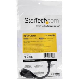 StarTech.com 6"/15cm HDMI Port Saver Cable, 4K 60Hz High Speed HDMI 2.0 Extension Cable with Ethernet, HDMI Male to Female Extension Cord - 15.24 cm HDMI A/V Cable for Monitor, Audio/Video Device, Computer, Notebook, Workstation, Apple TV - First End: 1 x IM4520316