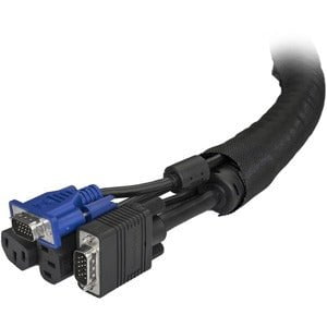 StarTech.com 6.5' (2m) Cable Management Sleeve/Wrap - Flexible Cable Manager - Expandable Coiled Cord Protector/Organizer - Trimmable - Cable Sleeve - Black - 1 - Nylon, Polyester IM3741418