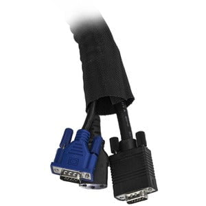 StarTech.com 6.5' (2m) Cable Management Sleeve/Wrap - Flexible Cable Manager - Expandable Coiled Cord Protector/Organizer - Trimmable - Cable Sleeve - Black - 1 - Nylon, Polyester IM3741418