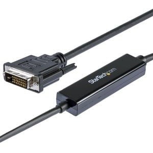StarTech.com 6.6 ft / 2 m USB-C to DVI Cable - USB Type-C Video Adapter Cable - 1920 x 1200 - Black - 2 m DVI/USB Video/Data Transfer Cable for Projector, Workstation, MacBook, TV - First End: 1 x 25-pin DVI-D Digital Video - Male - Second End: 1 x 24-pin IM3389651
