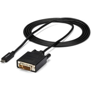 StarTech.com 6.6 ft / 2 m USB-C to DVI Cable - USB Type-C Video Adapter Cable - 1920 x 1200 - Black - 2 m DVI/USB Video/Data Transfer Cable for Projector, Workstation, MacBook, TV - First End: 1 x 25-pin DVI-D Digital Video - Male - Second End: 1 x 24-pin IM3389651