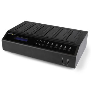 StarTech.com 6 Bay Hard Drive Duplicator/Eraser, 1:5 HDD/SSD Cloner/Copier, USB/eSATA to SATA Dock, Disk Sanitizer/Wiper, Cloning Device - 6-Bay external hard drive duplicator/eraser; Standalone drive cloner/copier, eraser/wiper, or docking station; 7 GB/ IM2842829