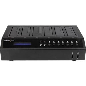 StarTech.com 6 Bay Hard Drive Duplicator/Eraser, 1:5 HDD/SSD Cloner/Copier, USB/eSATA to SATA Dock, Disk Sanitizer/Wiper, Cloning Device - 6-Bay external hard drive duplicator/eraser; Standalone drive cloner/copier, eraser/wiper, or docking station; 7 GB/ IM2842829