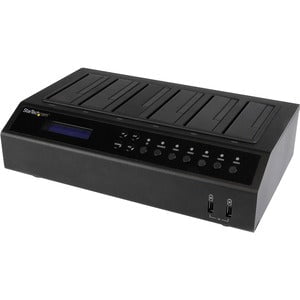 StarTech.com 6 Bay Hard Drive Duplicator/Eraser, 1:5 HDD/SSD Cloner/Copier, USB/eSATA to SATA Dock, Disk Sanitizer/Wiper, Cloning Device - 6-Bay external hard drive duplicator/eraser; Standalone drive cloner/copier, eraser/wiper, or docking station; 7 GB/ IM2842829