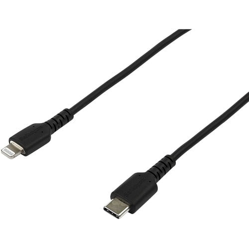 StarTech.com 6 foot/2m Durable Black USB-C to Lightning Cable, Rugged Heavy Duty Charging/Sync Cable for Apple iPhone/iPad MFi Certified - 2 m Lightning/USB-C Data Transfer Cable for iPad, iPhone, iPad Air, iPad mini, Charger - First End: 1 x 24-pin USB 2 IM4643989