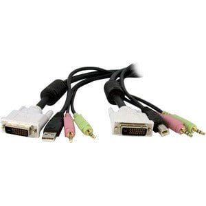 StarTech.com 6 ft 4-in-1 USB DVI KVM Switch Cable with Audio - Connect high resolution DVI video, USB, and audio all in one cable IM2902495