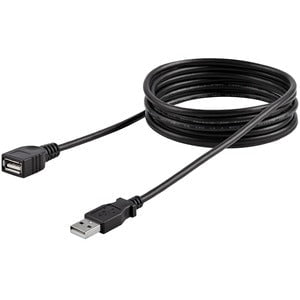 StarTech.com 6 ft Black USB 2.0 Extension Cable A to A - M/F - 1.83 m USB Data Transfer Cable for Peripheral Device, PC, MAC, Printer - First End: 1 x 4-pin USB 2.0 Type A - Male - Second End: 1 x 4-pin USB 2.0 Type A - Female - 480 Mbit/s - Extension Cab IM1616869