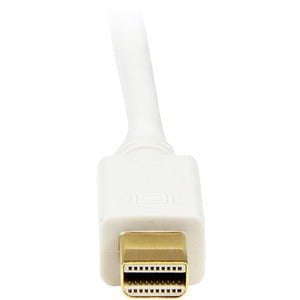 StarTech.com 6 ft Mini DisplayPort to DVI Adapter Converter Cable - Mini DP to DVI 1920x1200 - White - 1.83 m DVI/Mini DisplayPort Video Cable for Ultrabook, TV, Projector, MacBook - First End: 1 x 20-pin Mini DisplayPort Digital Audio/Video - Male - Seco IM2465242
