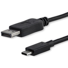 StarTech.com 6ft/1.8m USB C to DisplayPort 1.2 Cable 4K 60Hz - USB Type-C to DP Video Adapter Monitor Cable HBR2 - TB3 Compatible - Black - 1.83 m DisplayPort/Thunderbolt 3 A/V Cable for Audio/Video Device, Monitor, Notebook, MAC, Workstation, Projector, IM3285176