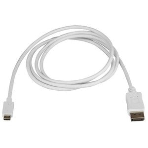 StarTech.com 6ft/1.8m USB C to DisplayPort 1.2 Cable 4K 60Hz - USB Type-C to DP Video Adapter Monitor Cable HBR2 - TB3 Compatible - White - 1.80 m DisplayPort/Thunderbolt 3 A/V Cable for Video Device, Monitor, Workstation, Projector, MacBook, Ultrabook, T IM3962948
