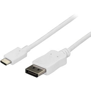 StarTech.com 6ft/1.8m USB C to DisplayPort 1.2 Cable 4K 60Hz - USB Type-C to DP Video Adapter Monitor Cable HBR2 - TB3 Compatible - White - 1.80 m DisplayPort/Thunderbolt 3 A/V Cable for Video Device, Monitor, Workstation, Projector, MacBook, Ultrabook, T IM3962948