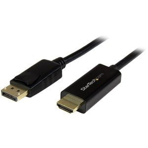 StarTech.com 6ft (2m) DisplayPort to HDMI Cable, 4K 30Hz Video, DP 1.2 to HDMI Adapter Cable Converter for HDMI Monitor/Display, Passive - 6.6ft/2m Passive DisplayPort to HDMI cable converter - 4K 30Hz/1080p/7.1 Audio/HDCP 1.4/DPCP; DP 1.2 to HDMI 1.4 - C IM2940412