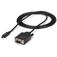 StarTech.com 6ft/2m USB C to VGA Cable - 1920x1200/1080p USB Type C DP Alt Mode to VGA Video Monitor Adapter Cable -Works w/ Thunderbolt 3 - 2 m USB/VGA Video Cable for Projector, Workstation, MacBook, TV, MacBook Pro, iPad Pro - First End: 1 x 15-pin HD- IM3418940